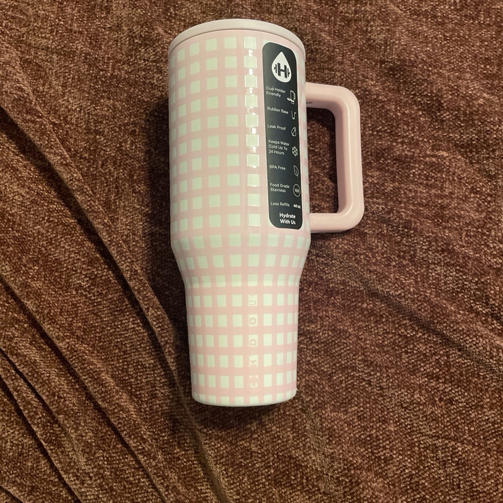 Pink Checkered hydrojug 40oz